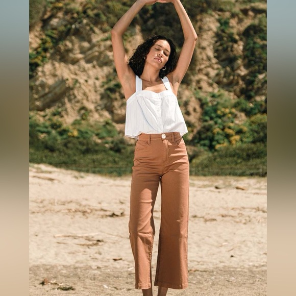 Whimsy + Row Flora Wide Leg Pant in Mushrooms Tan - Picture 4 of 6